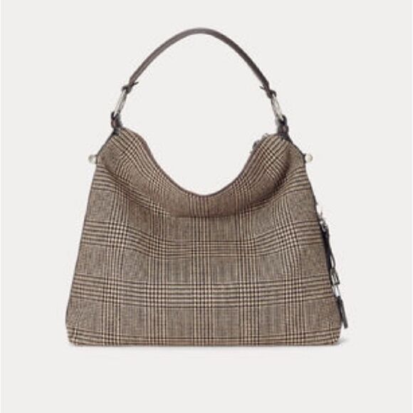 Ralph Lauren Collection *Fall '21 Lambswool Calfskin Trim Glenn-plaid Bridle Bag - Picture 2 of 16